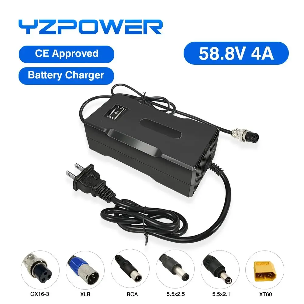 

YZPOWER AC100V-240V 58.8V 4A Auto Lithium Battery Charger For 48V Li-ion Lipo Battery Pack Electric Tool