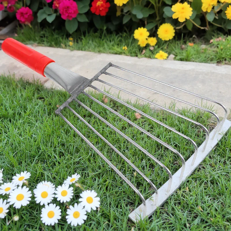 

Stainless Steel 8-Tine Claw Shell Digging Hand Cultivator Lightweight Comfort Handle Outdoor Seafood For Beach Shell Hunting