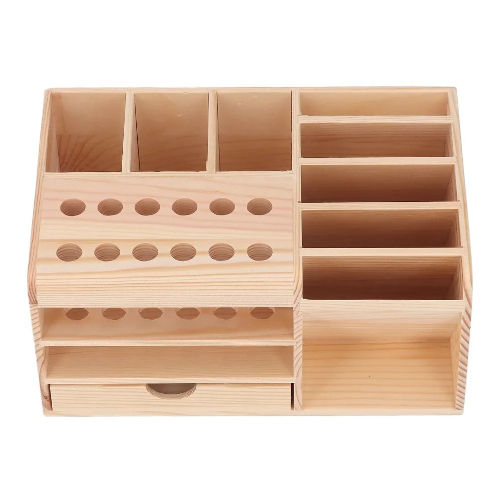 Wood Storage Rack Freestanding Rack Countertop Wooden Organizer Desktop Storage Box Space Saving Stable Tool Parts Box Organizer