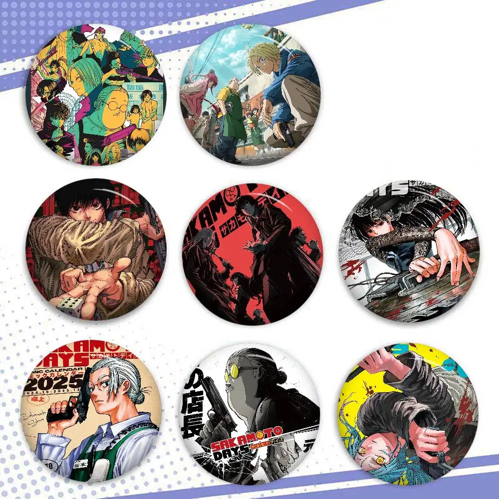 Beliebte japanische Anime-Broschen „SAKAMOTO DAYS“ mit Tiermotiven – lustige Anstecknadeln für Rucksäcke, Kleidung und als Geschenk-Accessoire