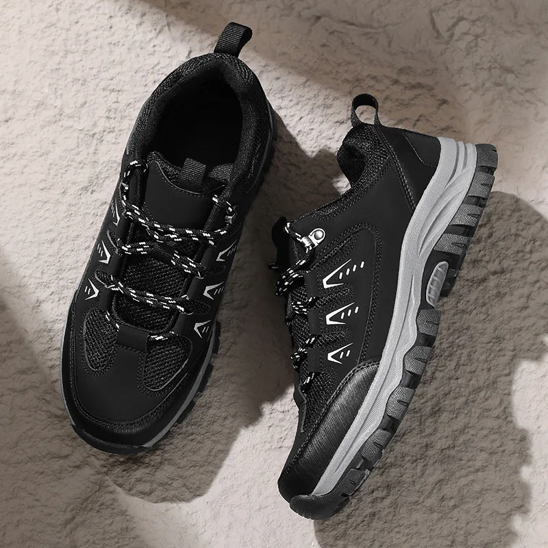 

YRZL Mens Trekking Boots Waterproof Anti Skid Outdoor Hiking Shoes Winter Comfortable Durable Trekking Boots for Snow Big Size