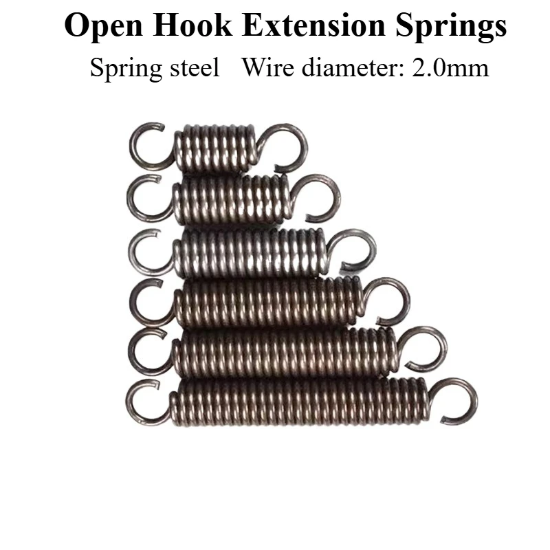 

2.0mm wire diameter opening with hook tension spring, spring steel, tension spring bicycle display rack, support customization