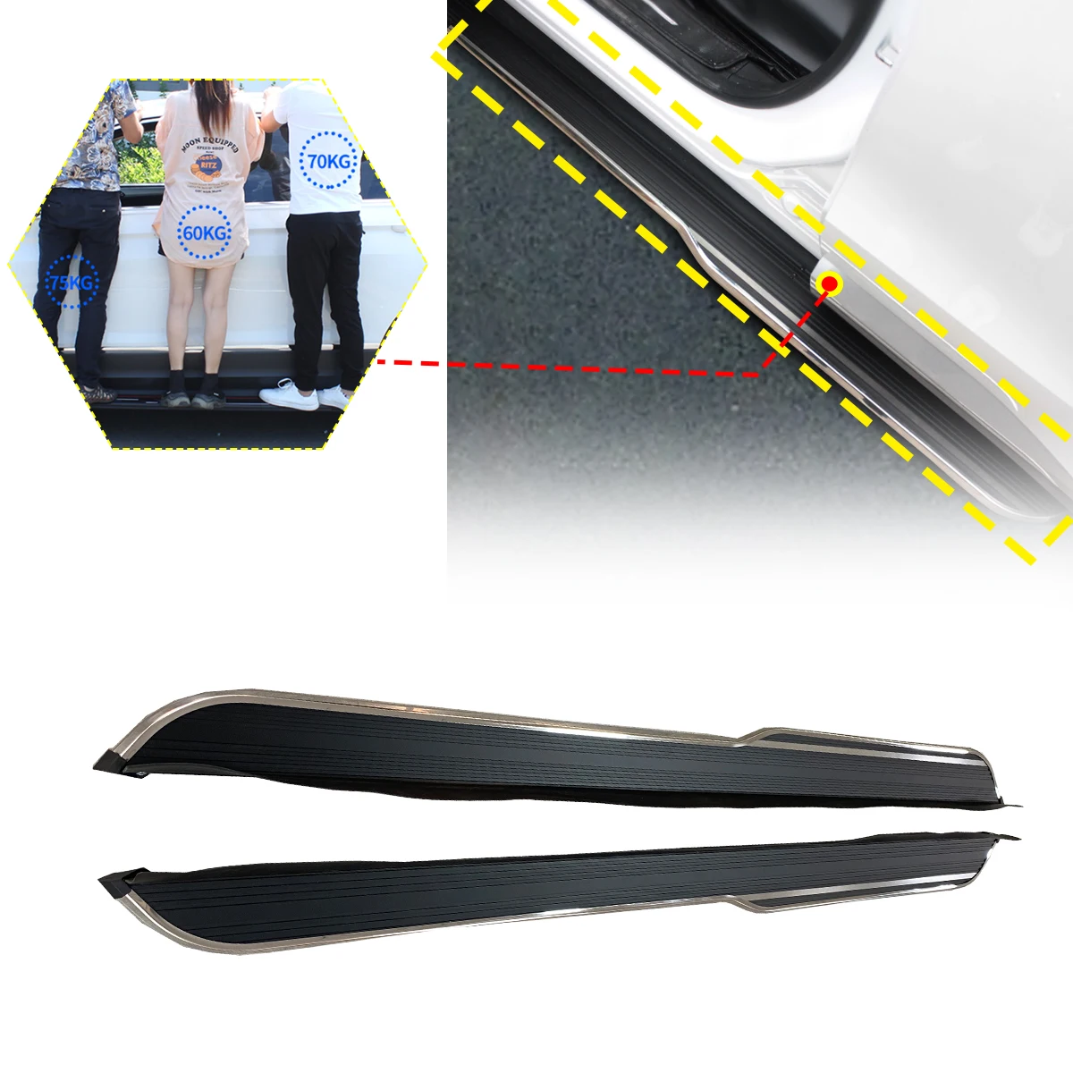 2PCS Side Step fits for Hyundai Santa Fe 2024 2025 Running Board Nerf Bars Stairs Aluminium Pedal