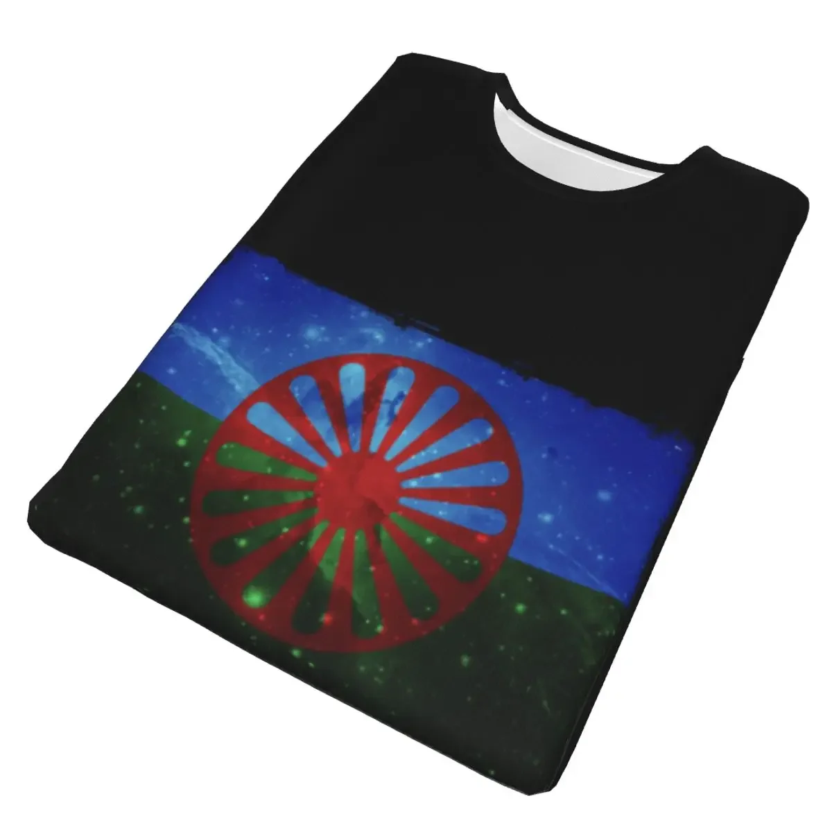 Camiseta Romany Gypsy Flag para hombre, camisetas de algodón, camisetas de cuello redondo corto, ropa de verano, tops