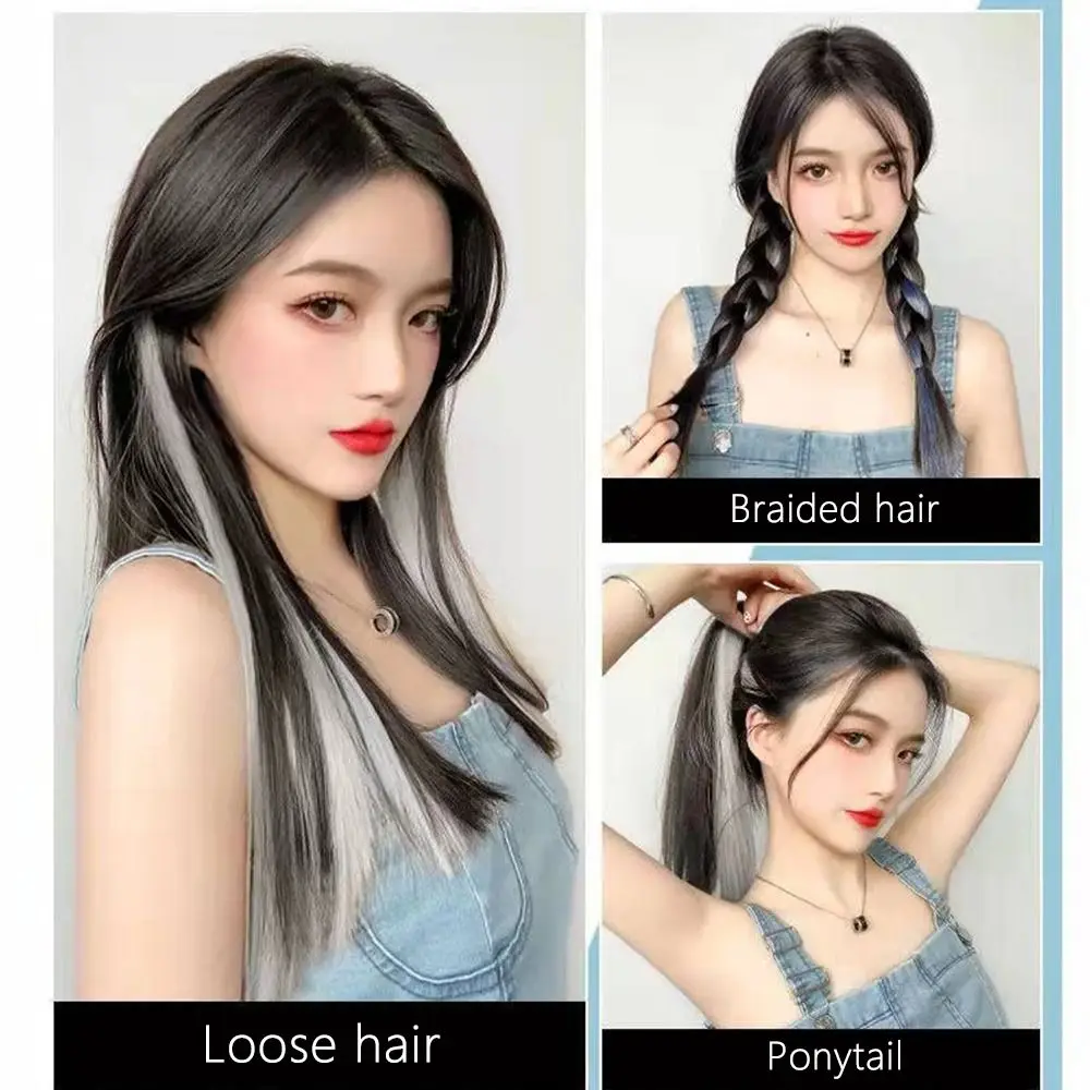 

Новые 60 см синтетические волосы для наращивания, длинные прямые термостойкие парики для волос, цветной парик, нашивка для женщин