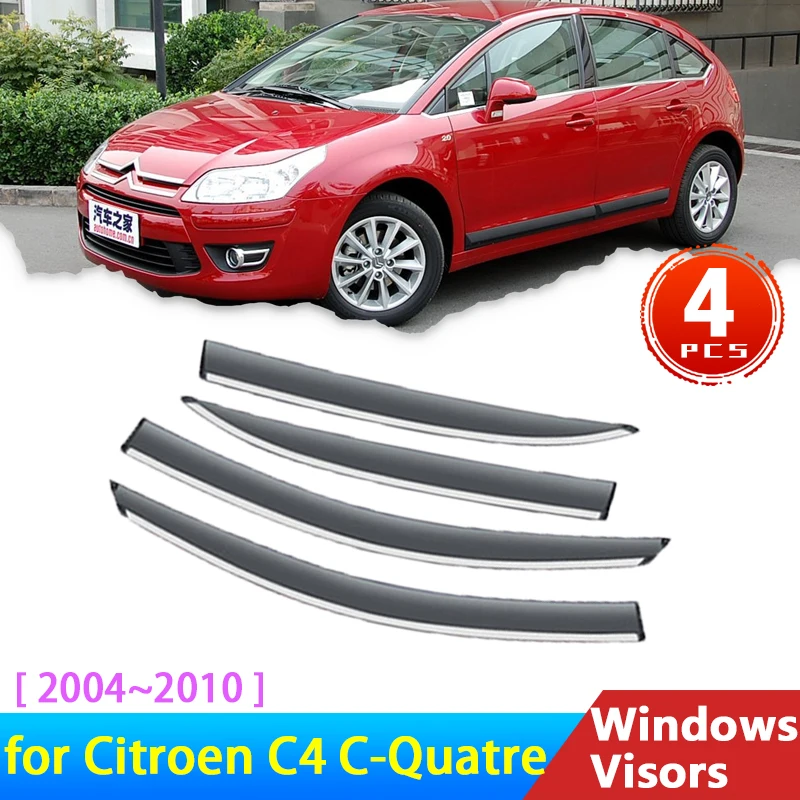 Windscreens for Citroen C4 C-Quatre 2004~2010 2005 Hatch Accessories Deflectors Awing Trim Car Window Visor Rain Eyebrow Guards