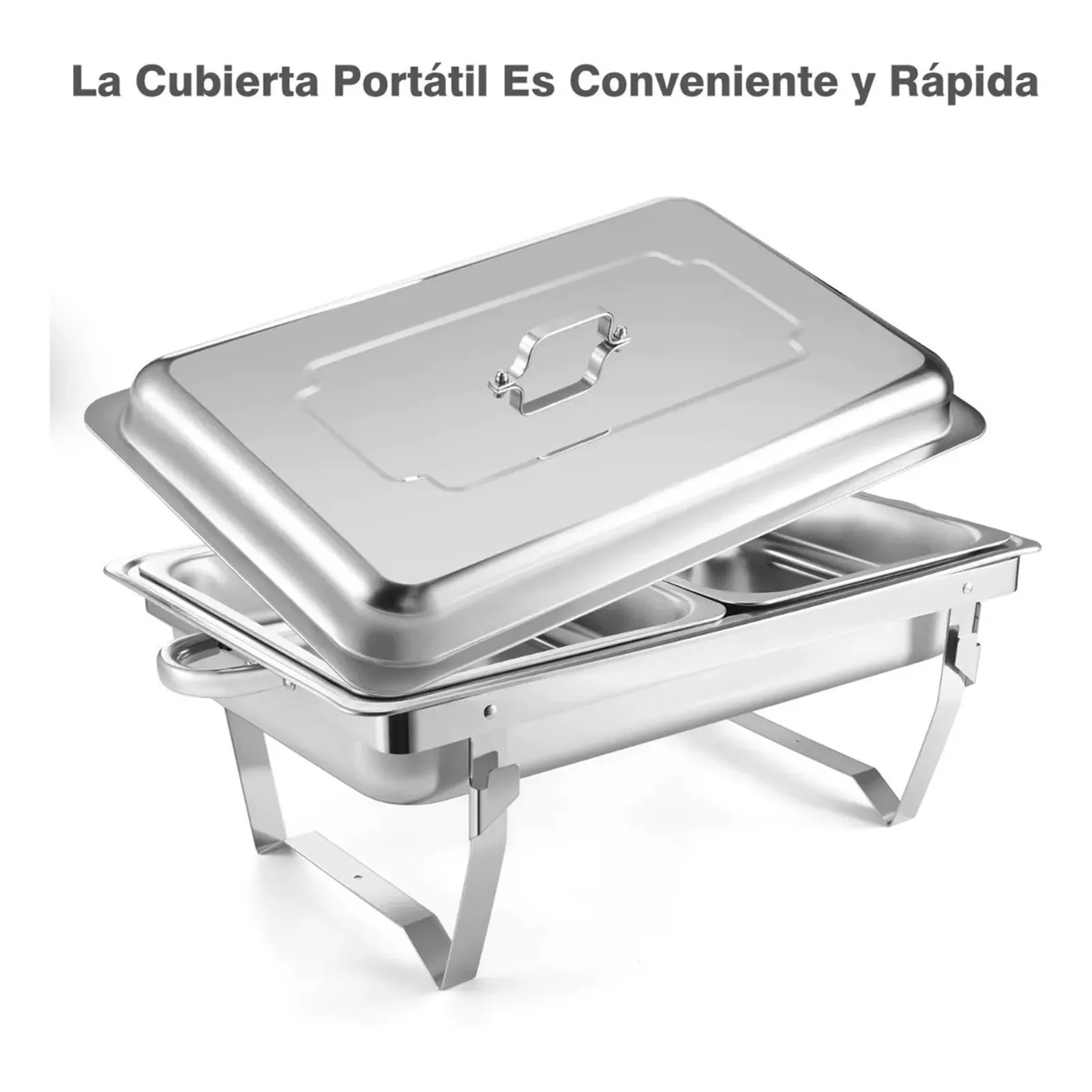 Stainless Steel Chafing Dishes Buffet with Alcohol stove Set, Rectangular Catering Chafer Warmer Set with Trays Pan Lid