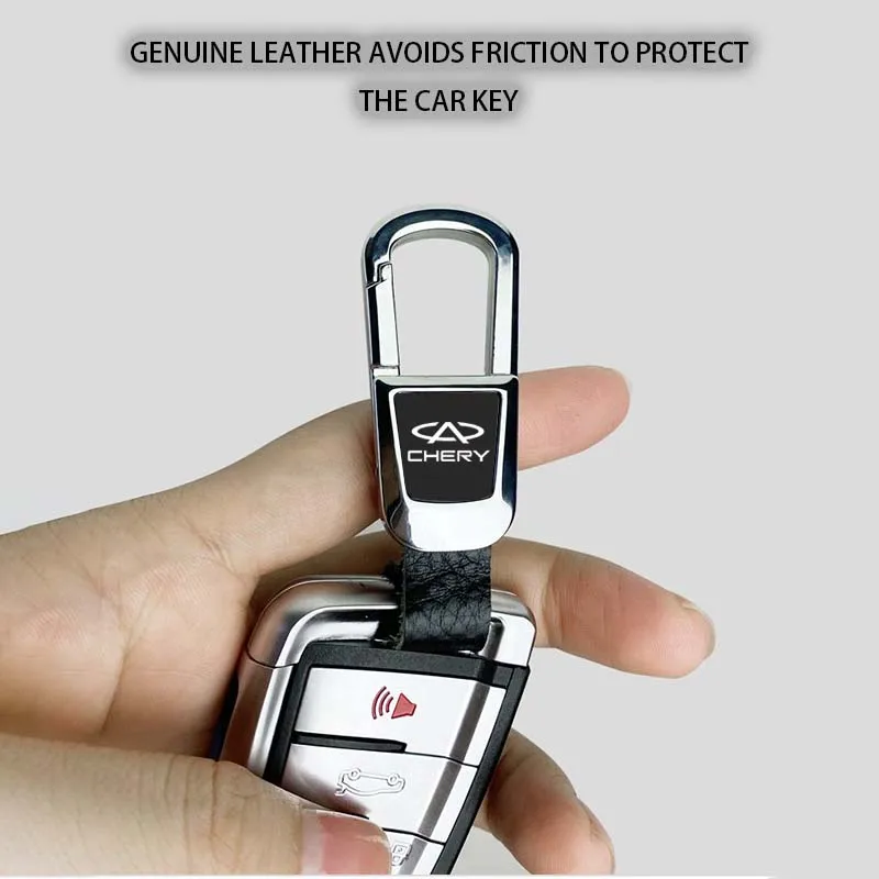 Car Leather Key Chain keychain Pendant Leather Ring For CHERY TIGGO 8 7 9 Pro QQ6 FX EV Arrizo 3 5 8 Accessories 2023 2024 Logo