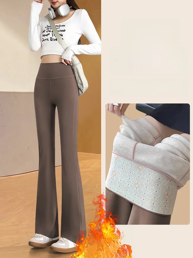 

Slimming High Waist Yoga Pants Women's Casual Flared Leggings Autumn Winter Fce Wide Leg Pants Tummy Control Butt Lifting