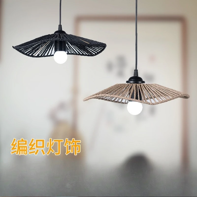 

Natural paper rope lampshade hand-woven modern simple and elegant