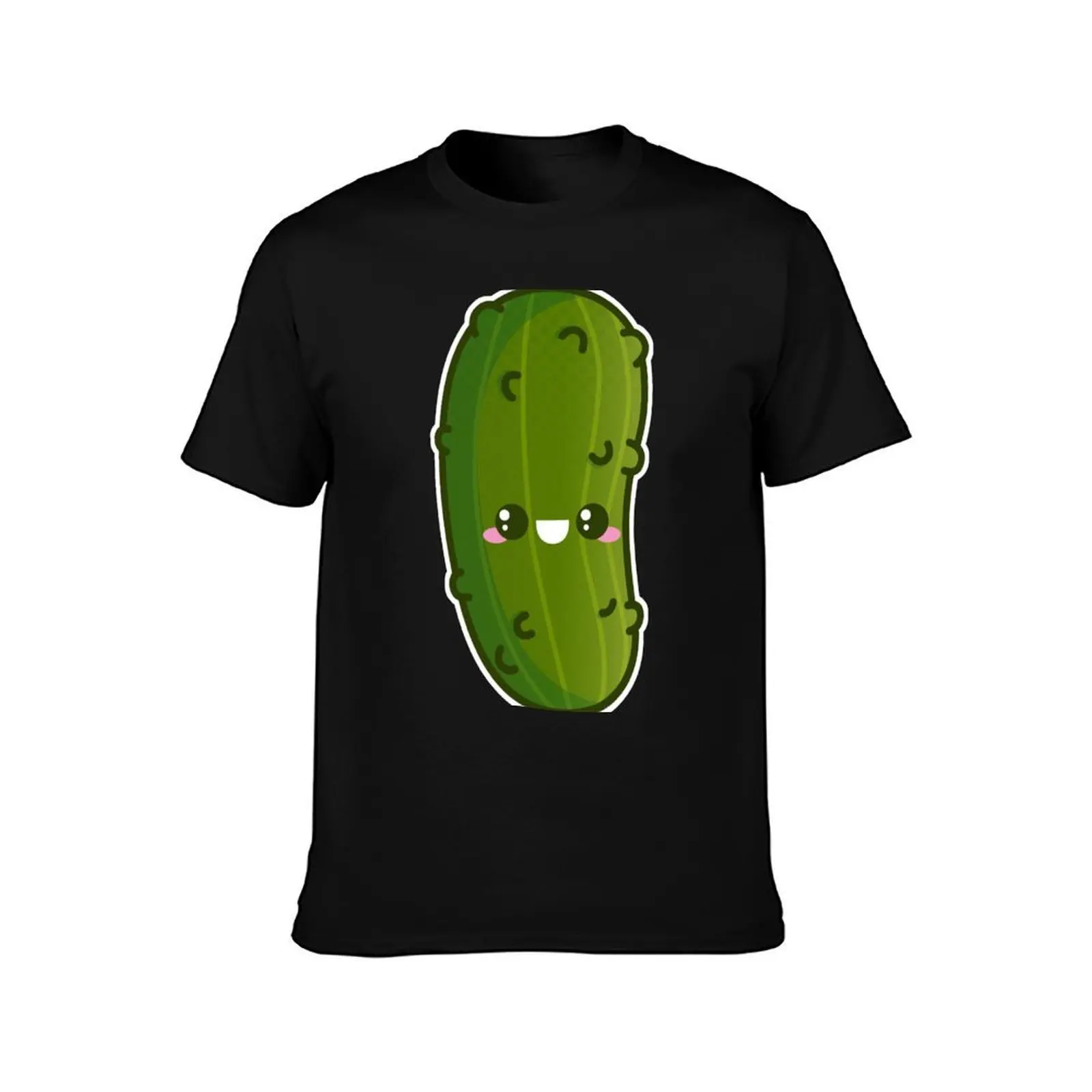 Kawaii Pickle T-Shirt, Summer Casual Cotton Tee, Oversized Streetwear Tops, Vintage Graphic Print, Loose Fit Short Sleeve