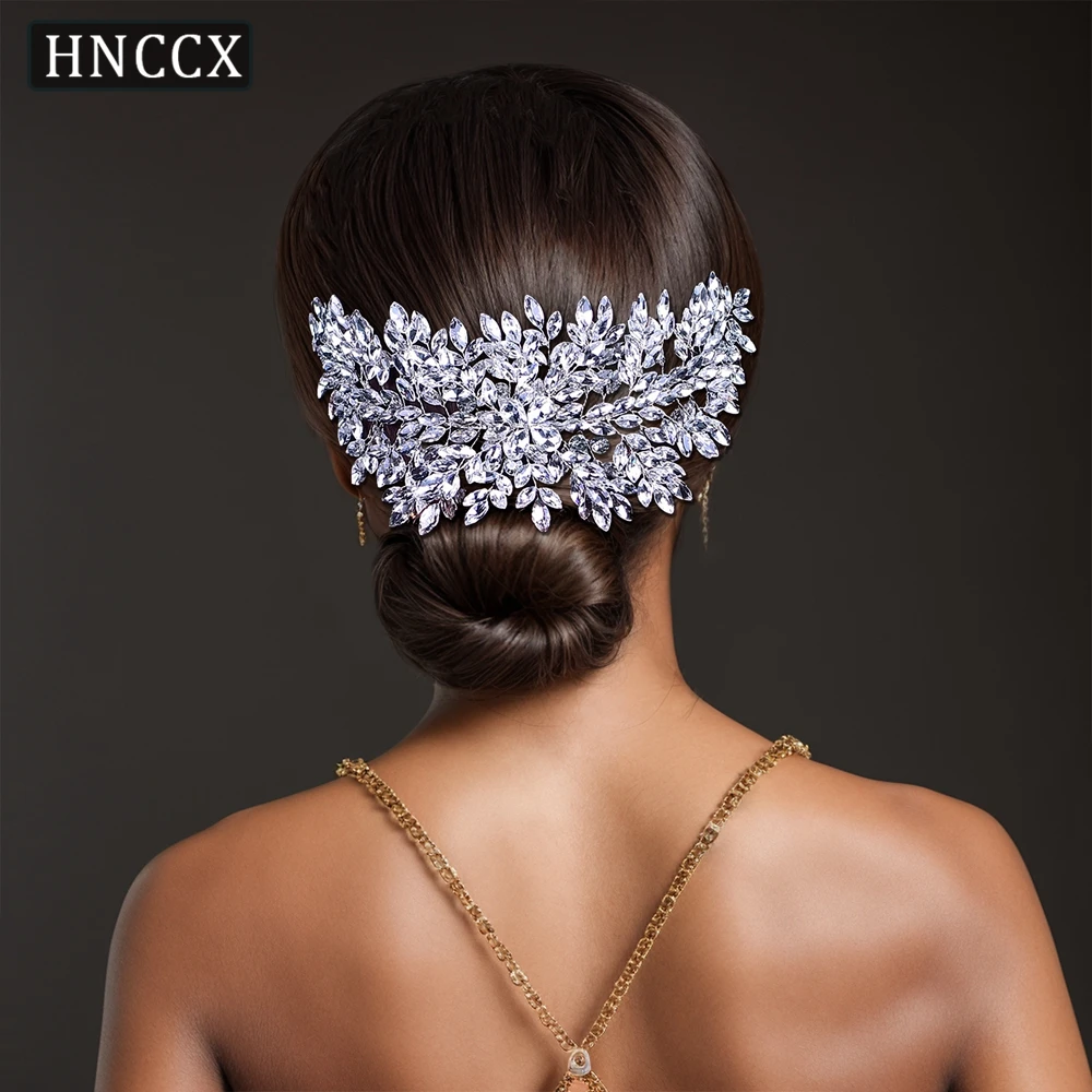 HNCCX  Wedding Rhinestone Hair Accessories Crystal Leaf Headdress Luxury Bridal Headband  Bride Hair Ornament for Party CP416