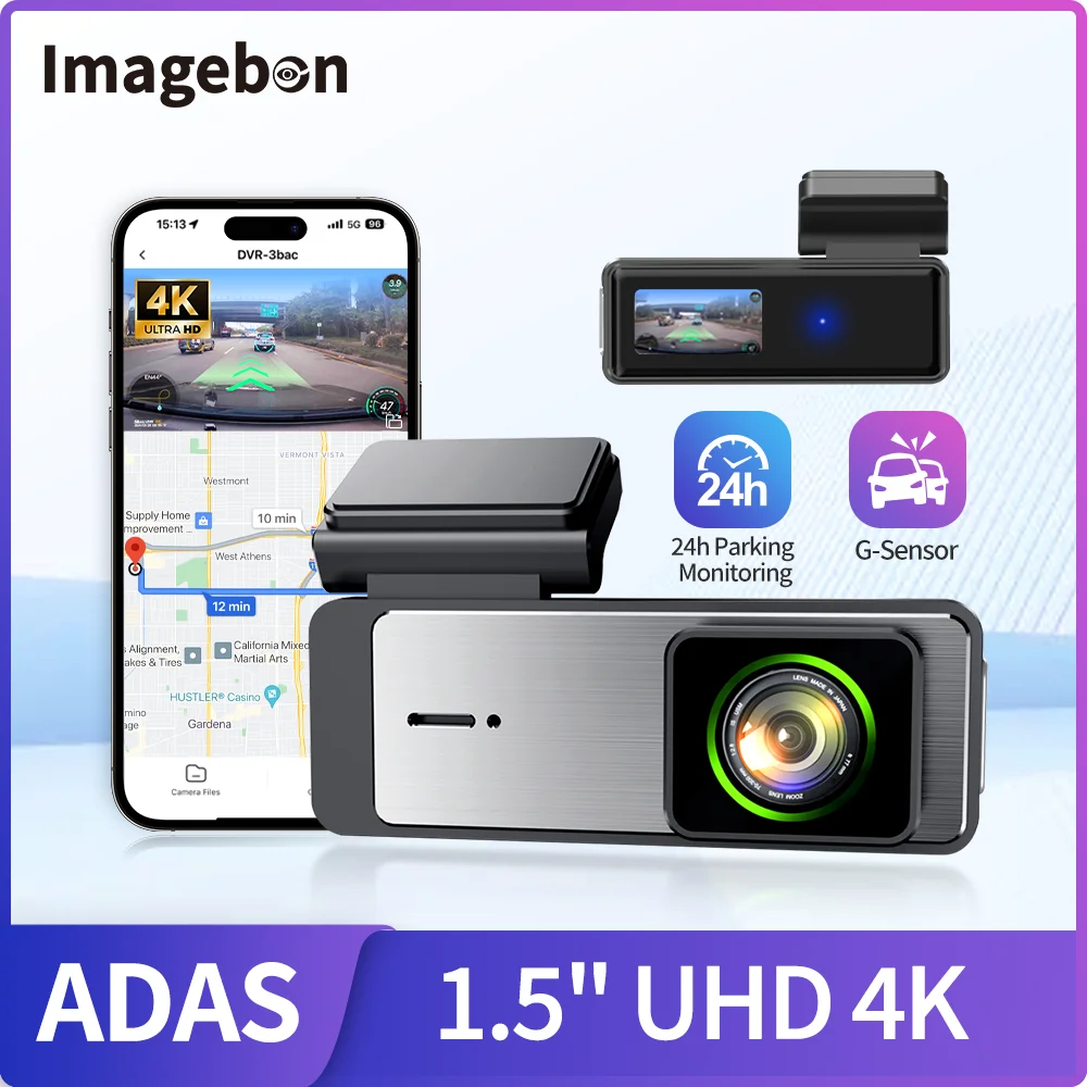 

Imagebon Q7 ADAS 1.5'' Dash Camera 4K Car DVR Wifi AR Real-Time Navigation Voice Control