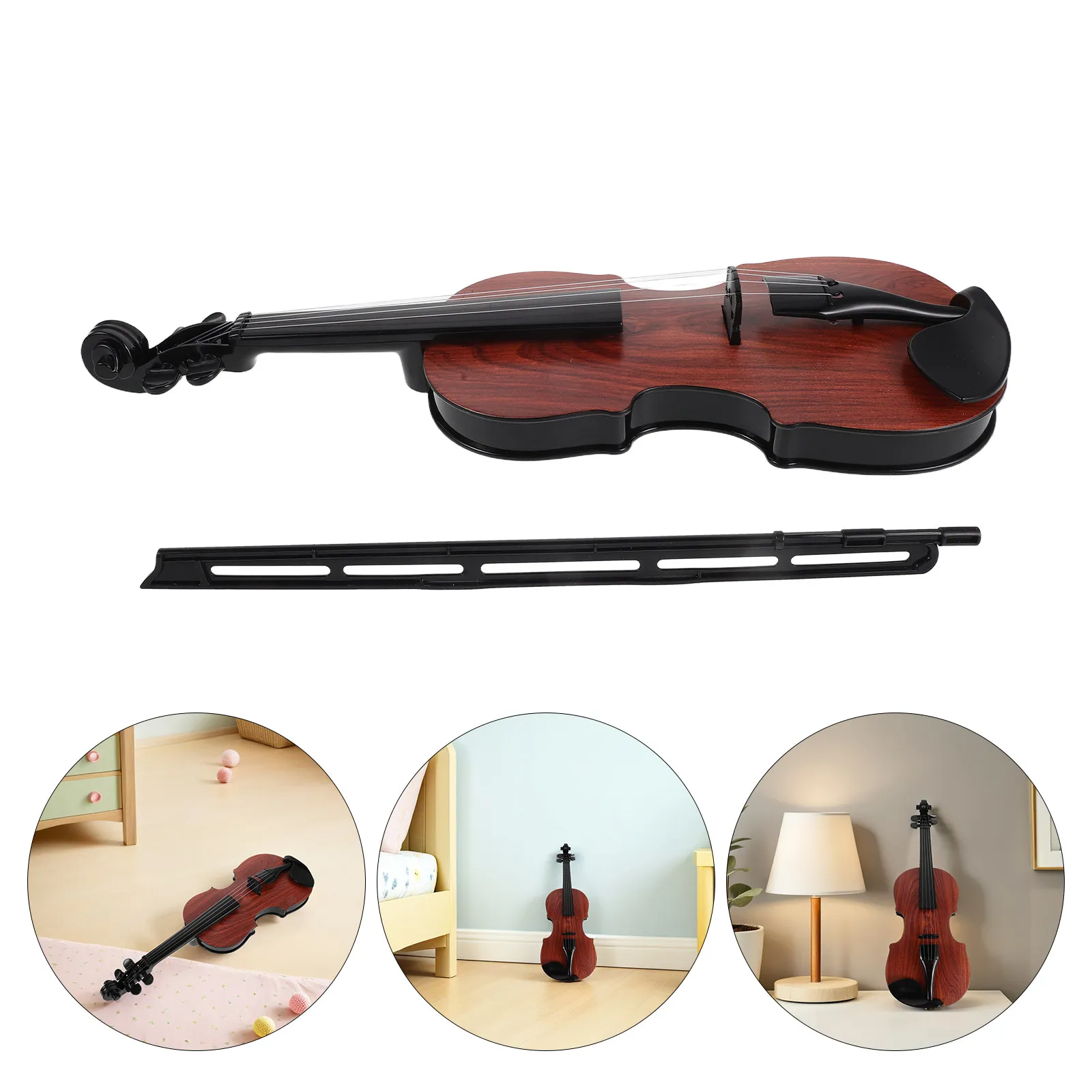 

Premium Quality Simulated Violin Exact Scale Proportions Curved Body Contour Elegant Finish Perfect for Music Education Visual