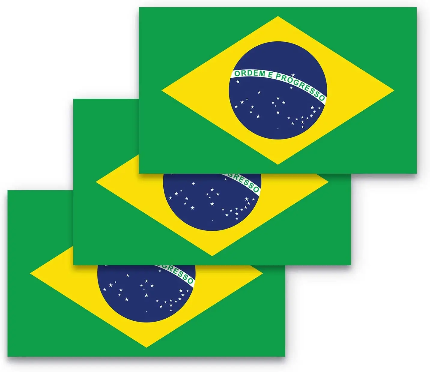 Brazilian Flag Car Stickers Suitable for Computer Stickers, Trunk Stickers, Wall Bumper Stickers, Waterproof