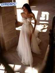 Encantador vestido De Novia con hombros descubiertos, elegante vestido De Novia De tul romántico, corte en A, largo hasta el suelo, 2024