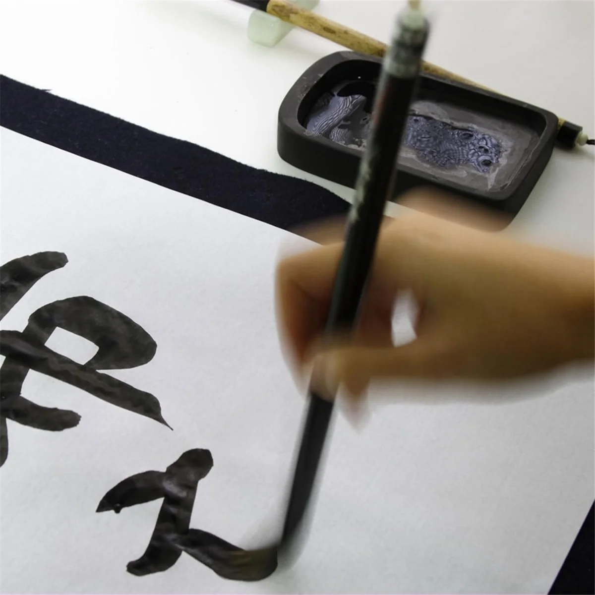 Tendencias ahora Piedra de tinta de caligrafía china de 4 pulgadas con barra de tinta, bandeja de piedra de tinta rectangular para práctica de caligrafía tradicional