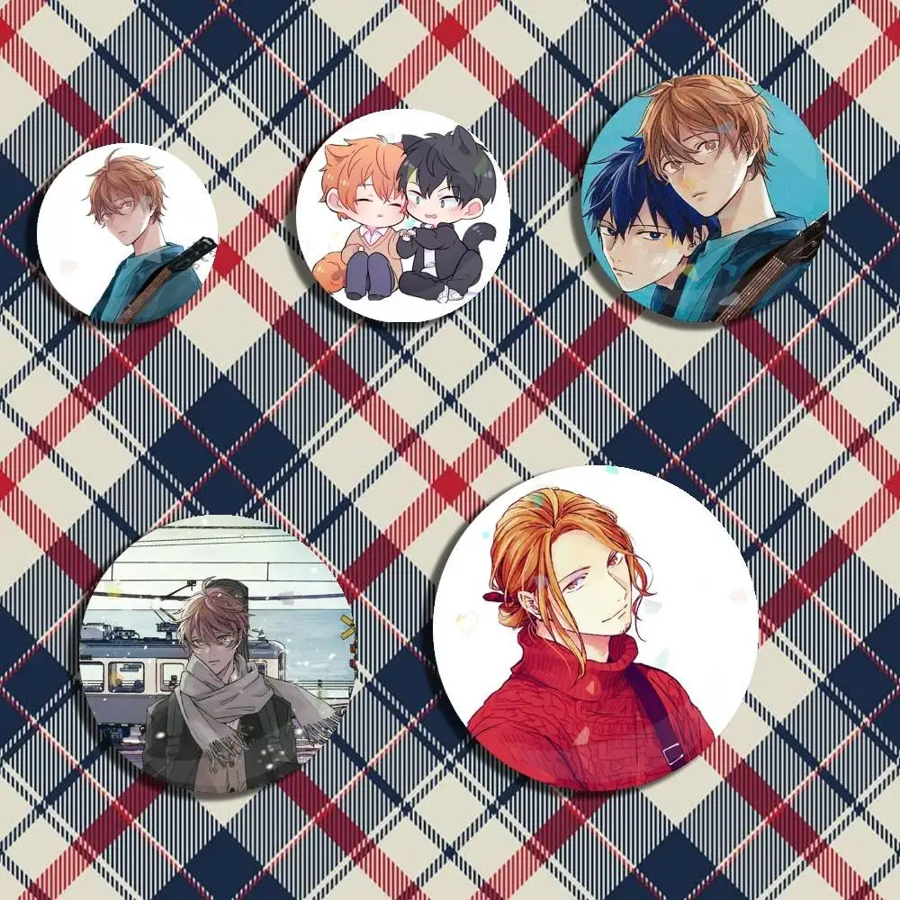 

G-Given BL Anime Ritsuka Mafuyu Sato Icon Badge Handmade Tinplate Brooch for Backpack Clothes Chest Ornament Gifts