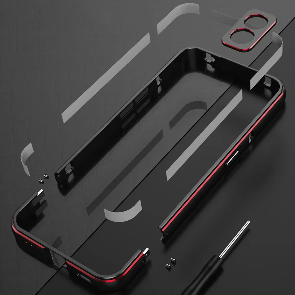 Dla Nothing Phone 2 Two Case Aluminiowa metalowa ramka zderzaka Slim Cover Etui na telefon + Carmera Protector Case Dla Nothing Phone 1 One