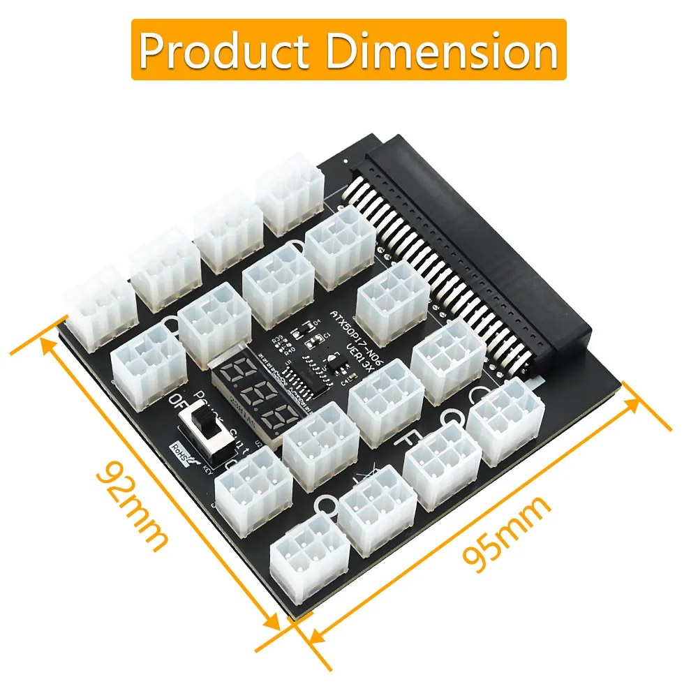 Płyta rozdzielcza zasilacza DELL 750W 1100W 1600W 2000W 2400W PSU GPU Mining Server Adapter PCI-E 12V 50Pin do ATX 17 x 6Pin — zdjęcie produktu 5