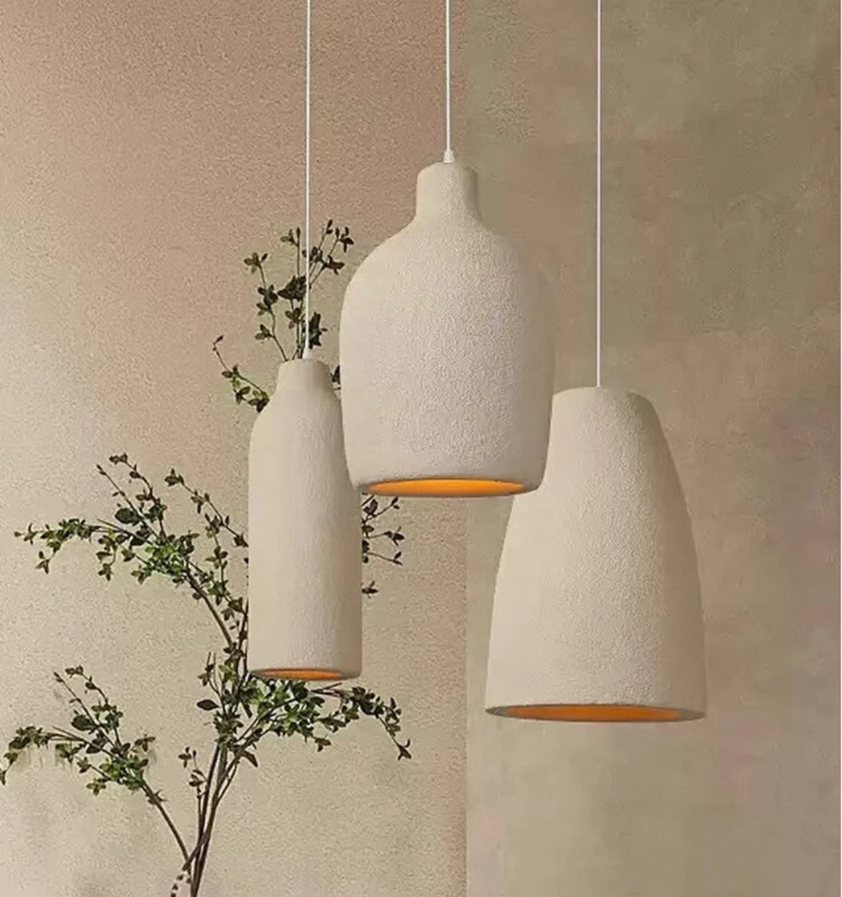 

Wabi Sabi Restaurant LED Chandelier Light Bar Designer Bedroom Bedside Lamp Home Decor Cement Living Room Homestay Hanging Light