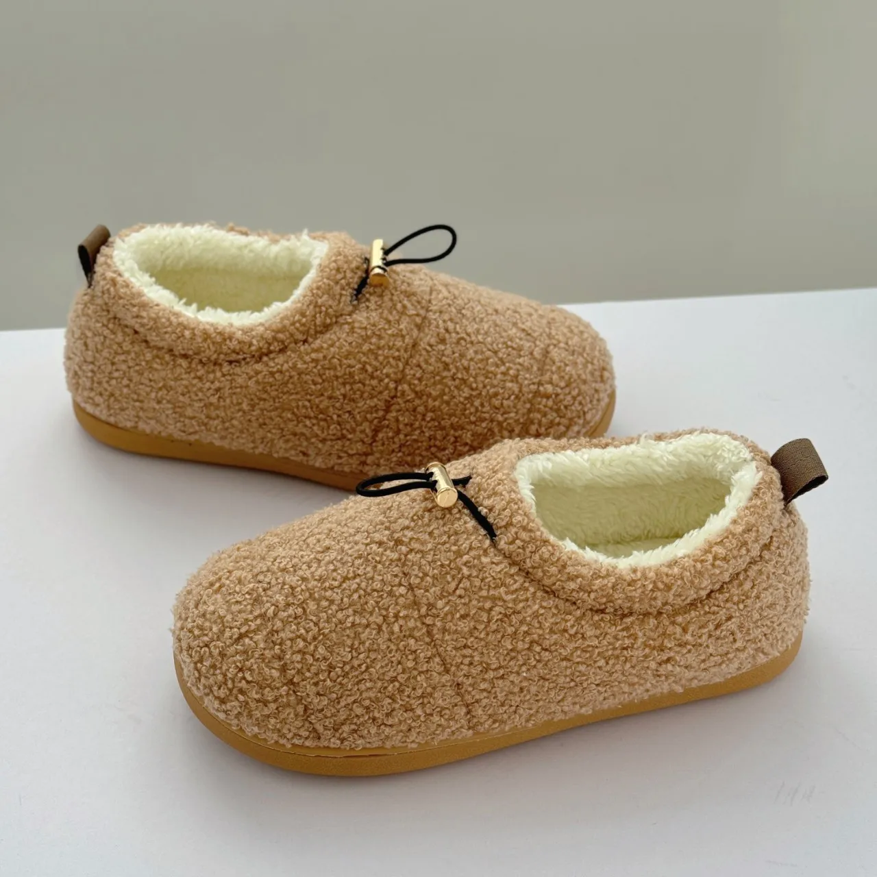 Cotton towing basin sole shoes popular Teddy rope buckle adjustable all-inclusive autumn and winter cotton shoes outer wear