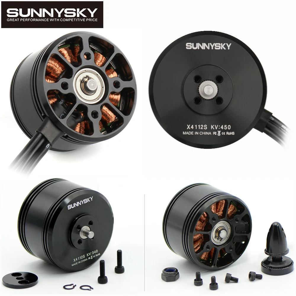 

Sunnysky X4112S 340KV/450KV 6S Lipo 4mm Shaft Outrunner Brushless Disc Motor For Multi-rotor Aircraft Aerobatic Quadcopter Toys