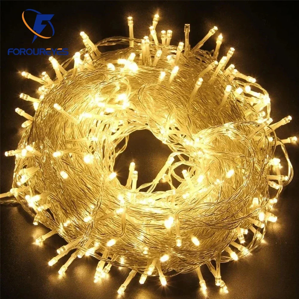 decoracoes de natal luzes 220v 10m 20m 30m 50m 100m modos para a festa de casamento do feriado luzes de fadas da corda do diodo emissor de luz 01