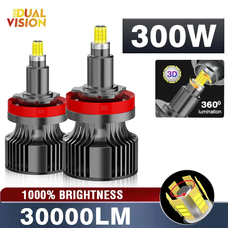 

3D H7 LED Headlights Canbus H11 9006 9005 HB4 HB3 9012 HIR2 Super Bright 360 CSP Led Turbo 6000K Auto Lamp Fog Lights Plug&Play