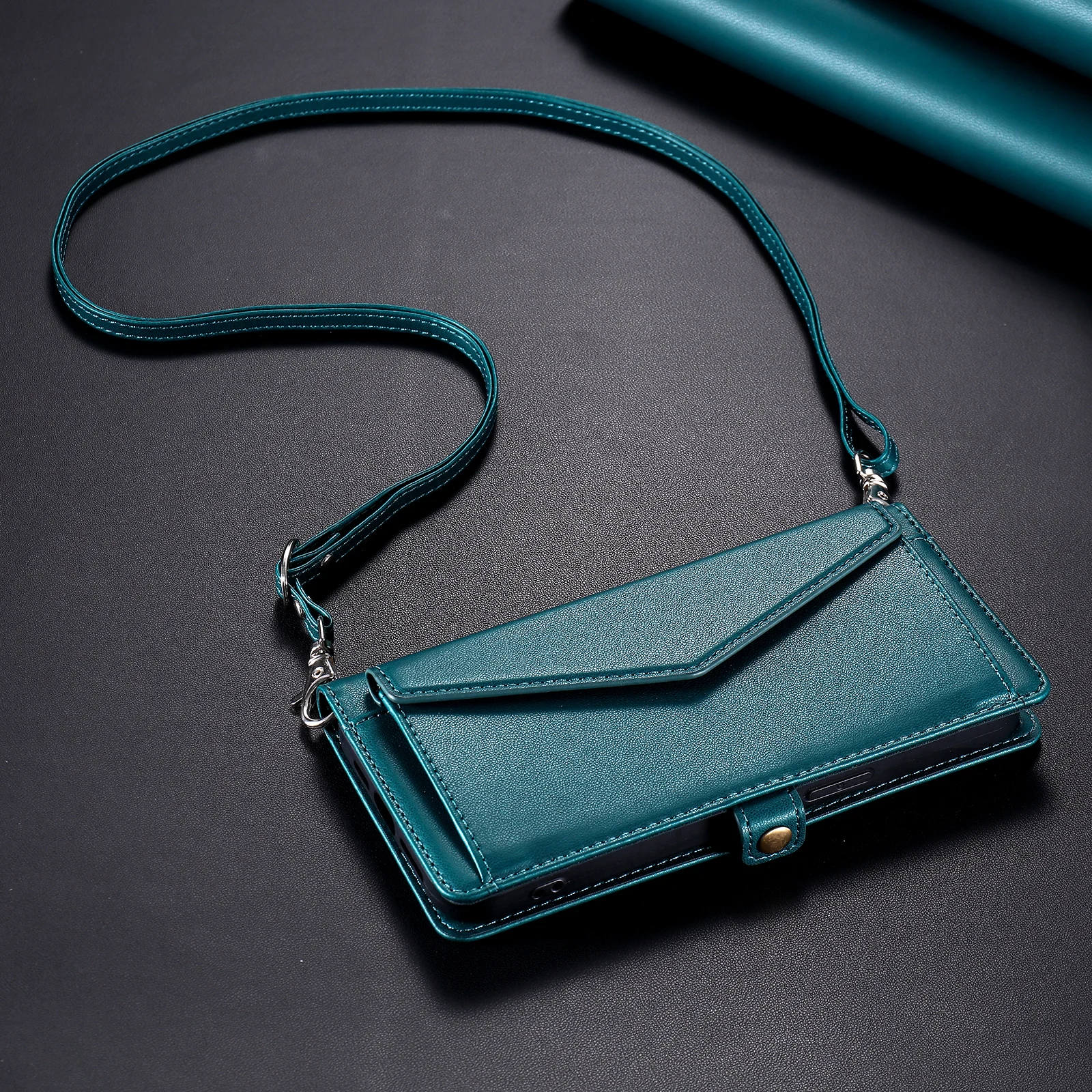 Lange Lanyard Portemonnee Case voor Xiaomi Redmi Note 15 14S 14 13 12 Pro Plus 5G 15C 14C 13C A3 Flip Lederen Telefoon Kaarthouder Etui