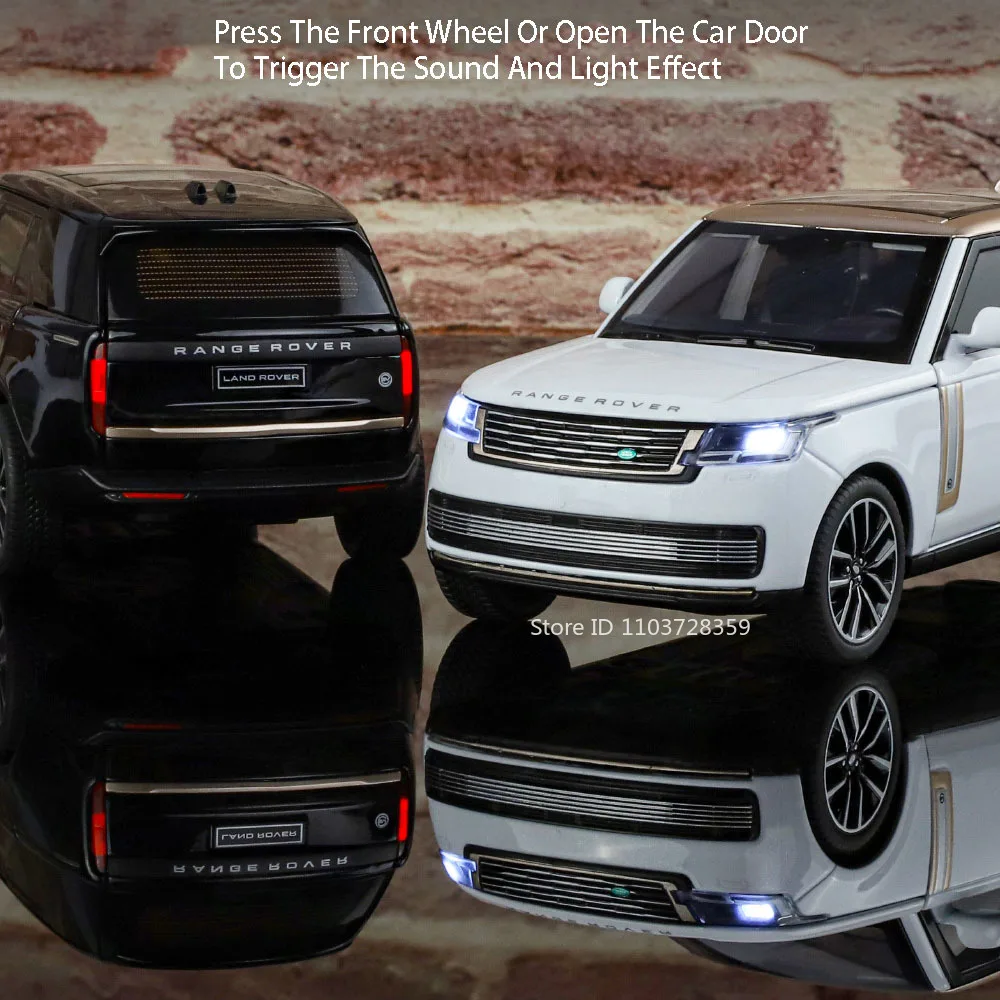 1:32 모델 장난감 자동차 랜드로버 레인지로버 SV 합금 다이캐스트 디펜더 오프로드 차량 사운드 라이트 후진 도어 개폐 가능 남자아이 선물