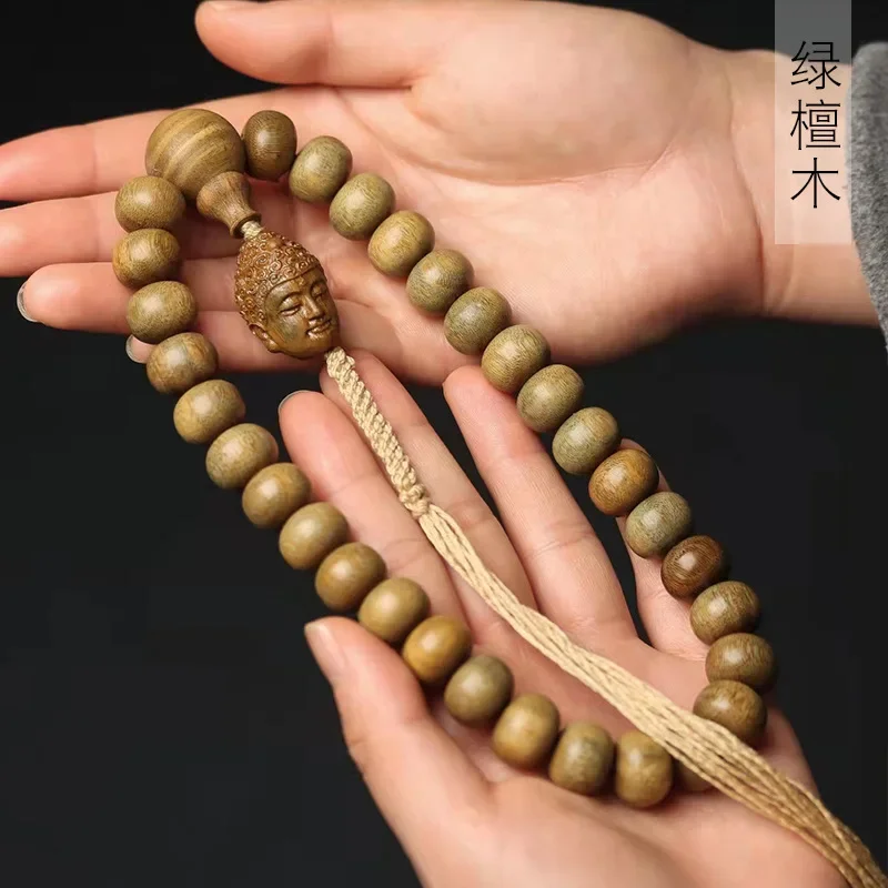 

Green sandalwood abacus beads hand string men and women's rosary beads ornaments Buddha beads jewelry accessories wholesale