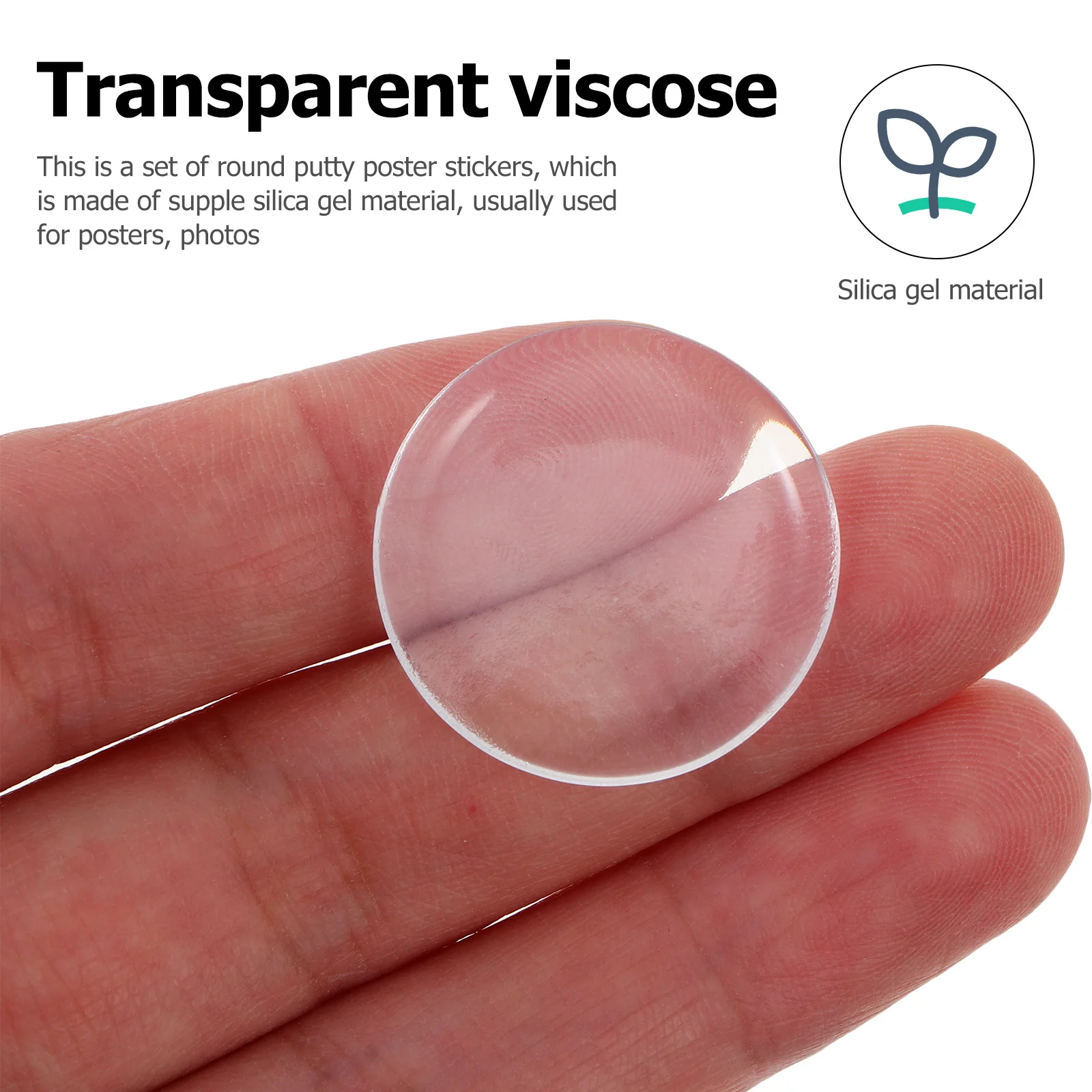 

30Pcs Transparent Gel Stickers Round Putty Wall Protection Noise Reducing Poster Stickers Silica Gel Material