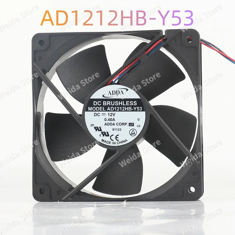 

Original ADDA DC12V 0.40A AC EC 12038 12CM three-wire speed measurement inverter AD1212HB-Y53 coolingfan