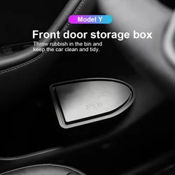 Futope 2pcs Tesla Door Trash Can for Tesla Model Y 2018-2024 Door Storage Box Interior Storage Modification Accessories