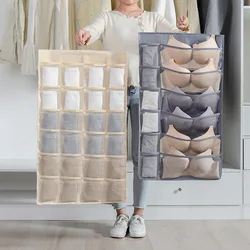 Non-Woven Double-Sided Underwear Storage Bag Wardrobe Hanging Bag Folding Clothing Organizer Transparent Socks Bra Storage Bags