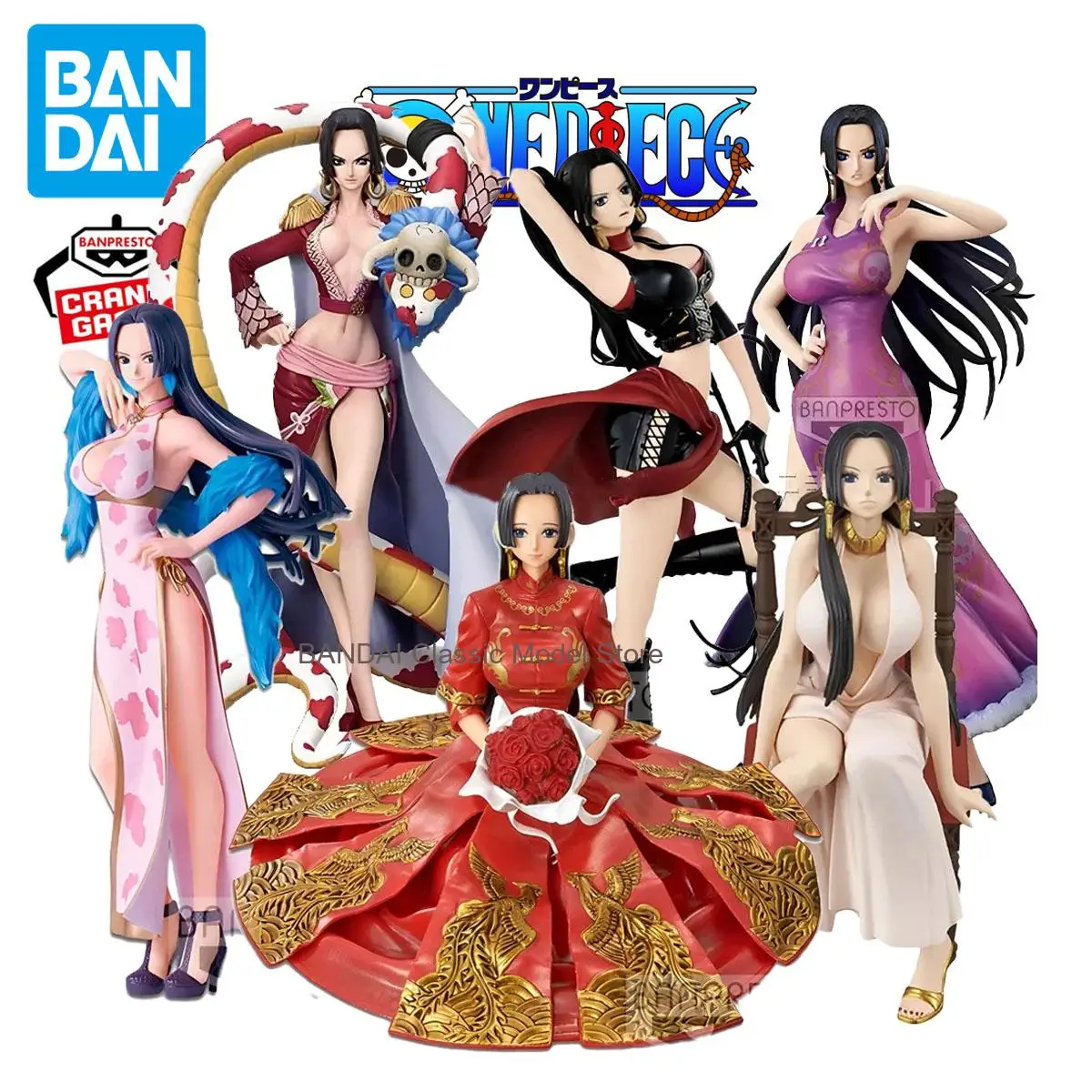 

Bandai Banpresto One Piece Boa Hancock Ichiban KUJI TCWJ Dxf SQ GJ Сексуальная мультяшная аниме-фигурка Коллекционная модель в подарок