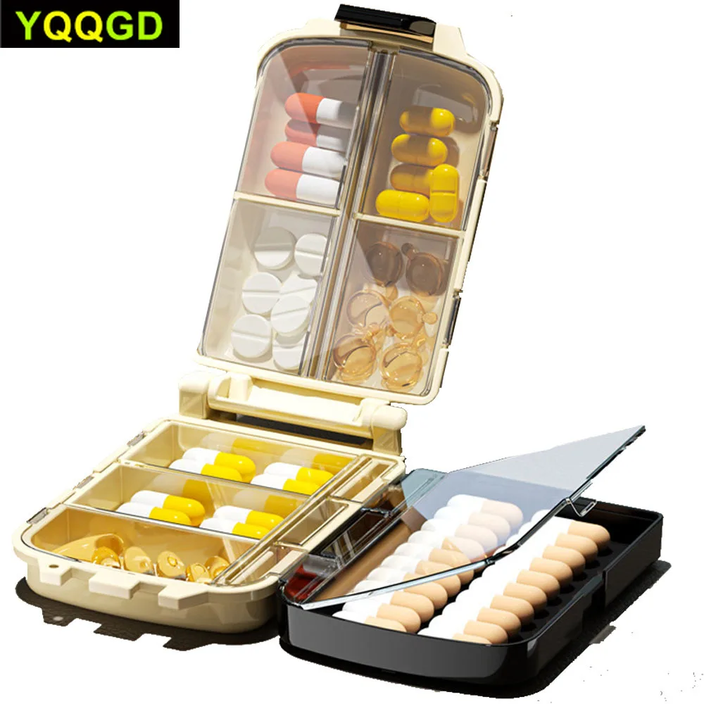 Travel Pill Organizer Small 8 Grid Compartments Pill Holder Box,Portable Medicine Container Case,Weekly Medication Organizer