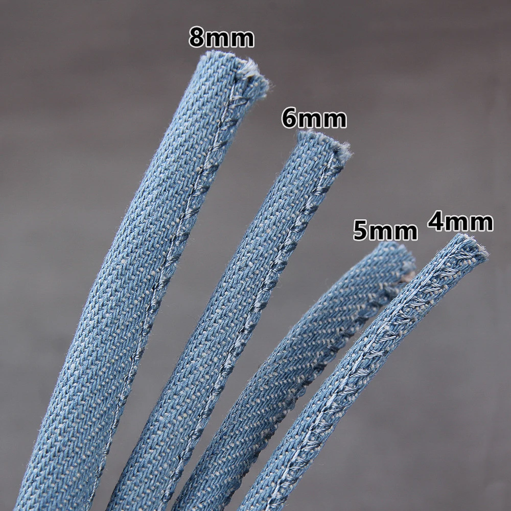 REGELIN 2m 4/5/6/8mm Denim Strap round Cord Cowboy Fabric Rope for DIY Crafts Necklace Bracelet Making Home Decor Findings image 2