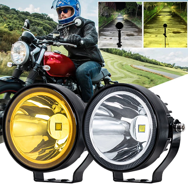 

2pcs 4 Inch Led Work Light Round Fog Lights 12V 24V 4x4 Offroad White Yellow For Motorcycle Car ATV Dirt Bike Pickup Truck Boat