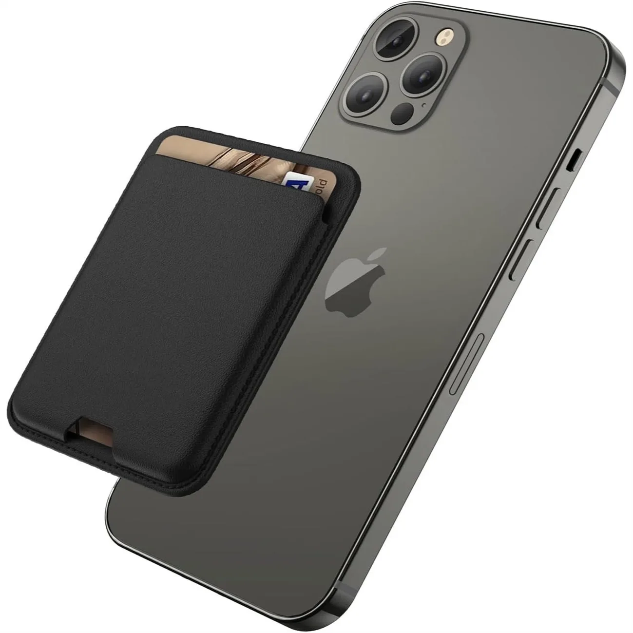 

Magnetic Wallet for iPhone 17 16 15 14 13 12 Pro Max Air Plus, MagSafe Card Holder Stick on Cell Phone Case