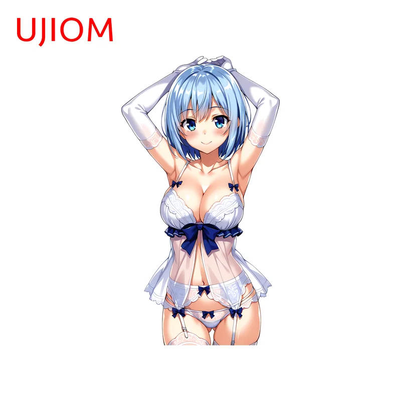 UJIOM Seductive Blue Hairl Bikini Anime Girls Wall Sticker Enchanting Bookshelf Washroom Decal Unique Cupboard Vestibulec Decor