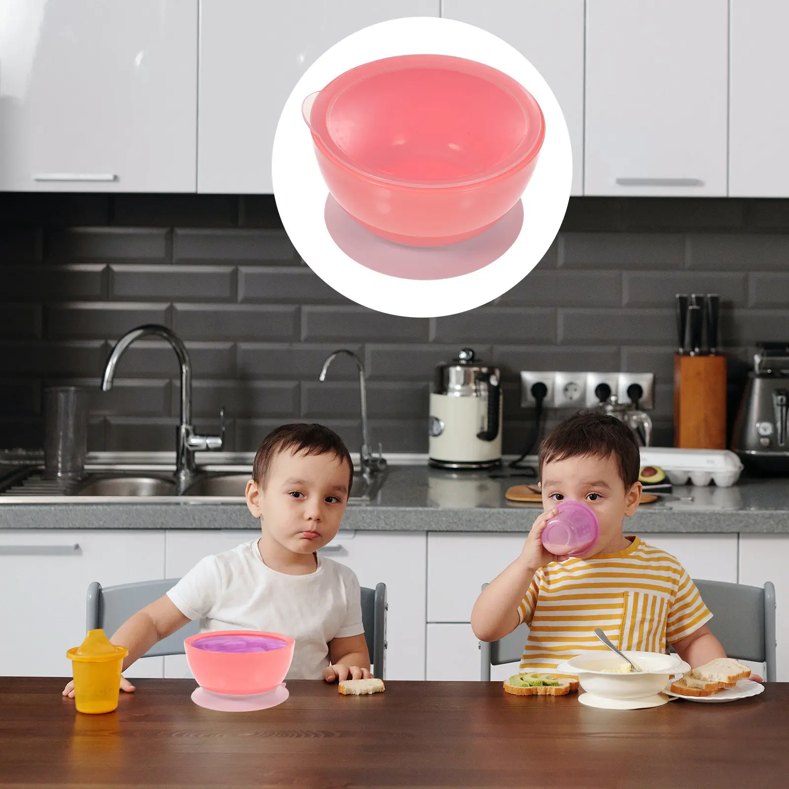 

Силиконовая детская тарелка на присоске, безопасная для пищевых продуктов, портативная тарелка для кормления малышей, детская миска