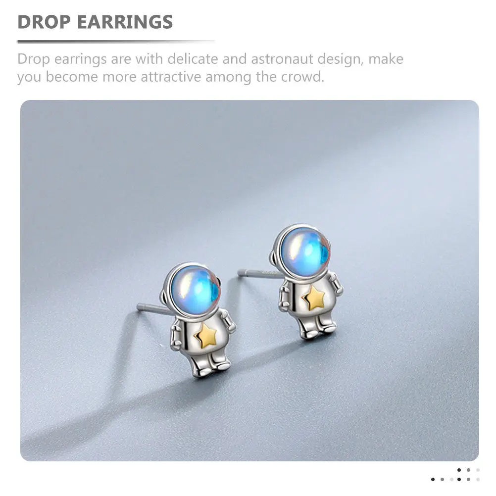 1Pair Astronaut Stud Earrings Delicate Spaceman Dangle Earrings for Teen Cute Fashion Space Jewelry Space Jewelry
