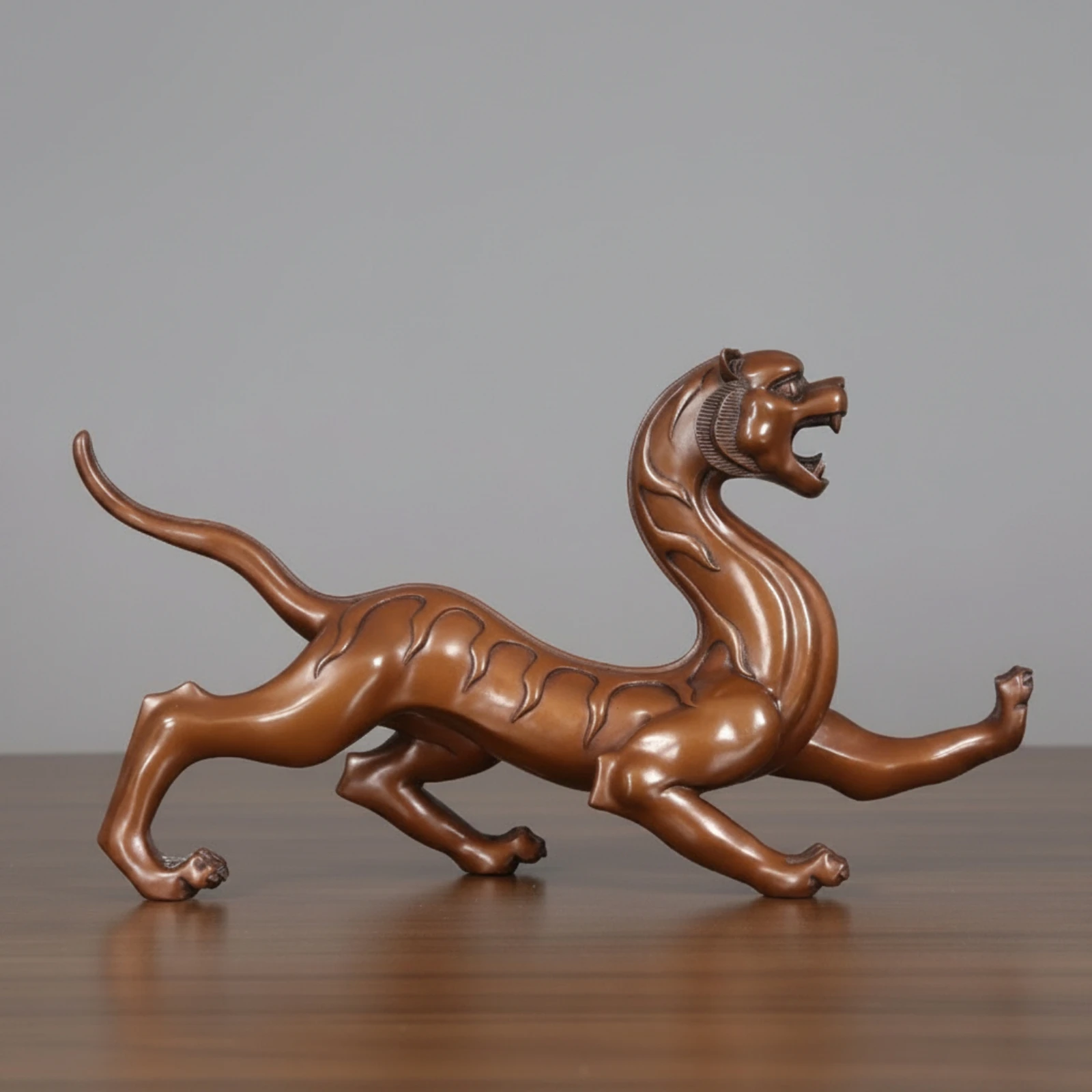 Tiger Figurine Decorative Tiger Sculpture Carved Large for Collectors, Home Decor, Desktop