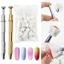 50Pcs Nail Art Sponge Soft Sponges Gradient Color Nail Art Stamper Tools Fade Manicure DIY Creative Nail Sponge Gripper Tool Set