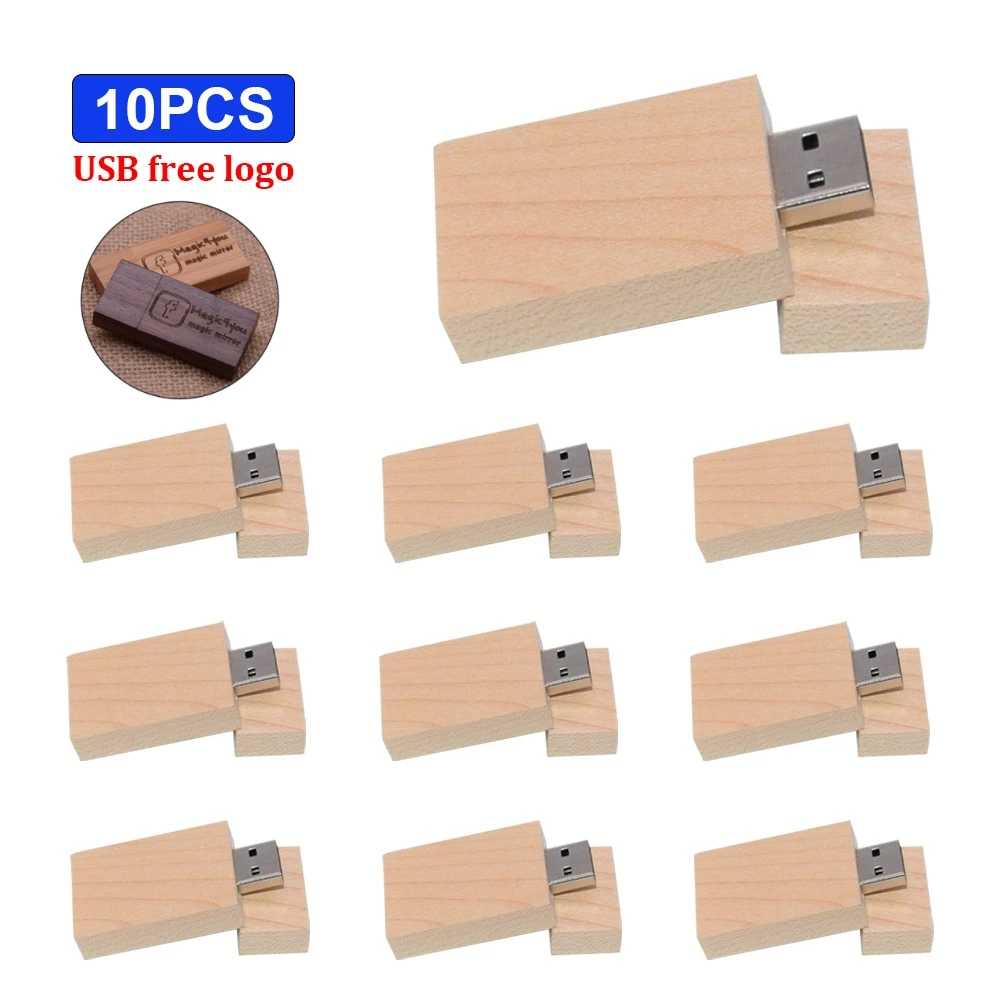 

10pcs/lot Customize Wooden LOGO Free USB Pen Drive 4GB 8GB USB 2.0 Stick 16GB 32GB Flash Drive Exquisite Wood Photography Gift