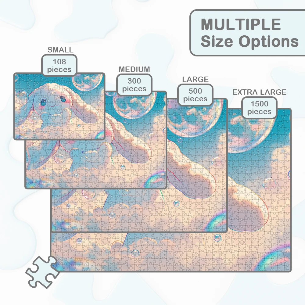 Puzzle Cinnamoroll Sanrio Kawaii Kreskówka Anime Gry Planszowe Śliczne Japońskie Ilustracje Duże Puzzle Zabawki Prezent