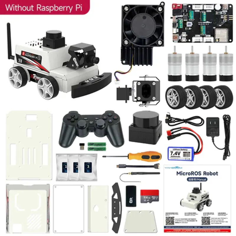 MicroROS-Pi5 ROS2 Robot Car for Raspberry Pi 5 (ROS2-HUMBLE + Python3)