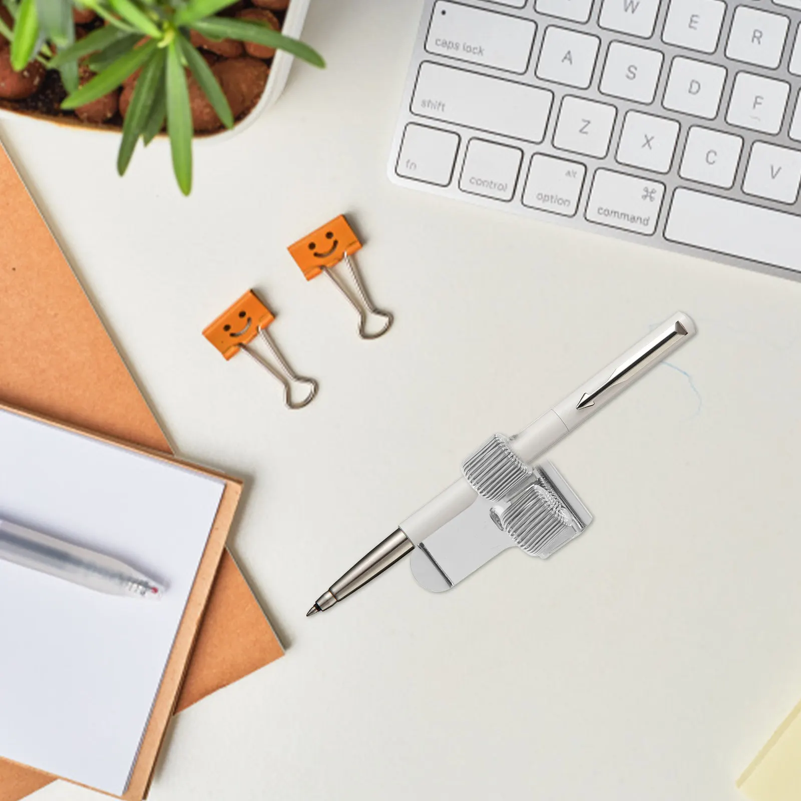 

5Pcs Metal Pen Holder Clip Dual Spring Design for Notebooks Journals Clipboards Portable Sturdy Manganese Steel Nickel Plated